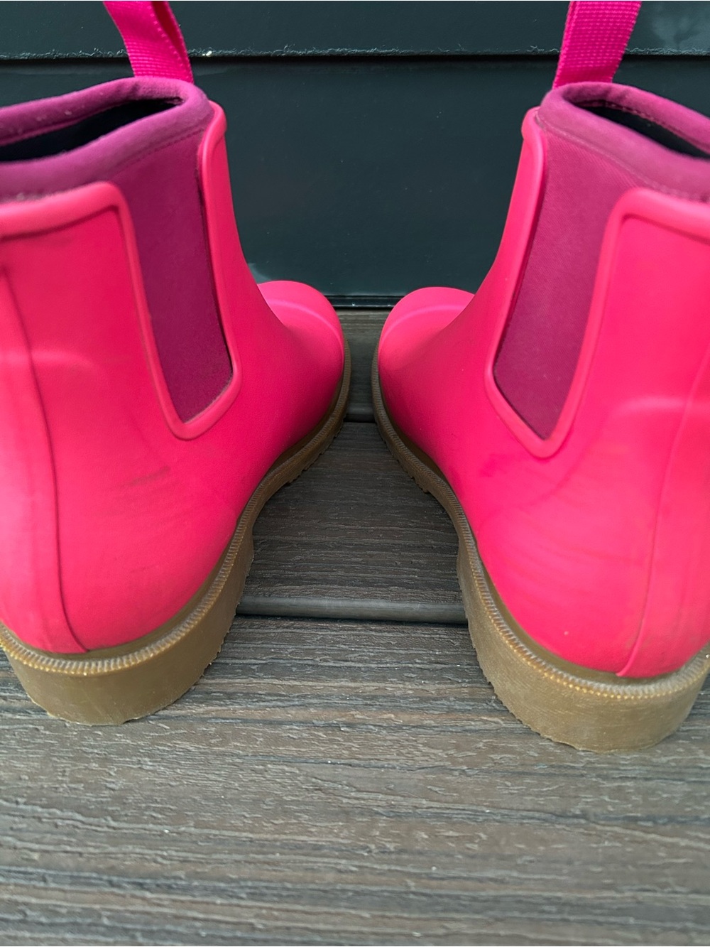 Merry People Bobbi Ankle Rain Boots Hot Pink Gum Sole EU 40 US Women’s 9 - Picture 10 of 16